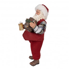 265232 Statuetta Babbo Natale  28 cm Rosso Tessuto su plastica Statuetta di Natale