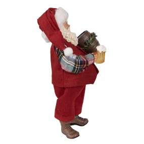 265232 Figurine Santa Claus 28 cm Red Textile on Plastic Christmas Figurine