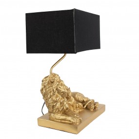 26LMC0064 Lampada da tavolo Leone 32x22x44 cm  Color oro Nero Plastica Lampada da scrivania