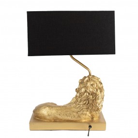 26LMC0064 Table Lamp Lion 32x22x44 cm  Gold colored Black Plastic Desk Lamp