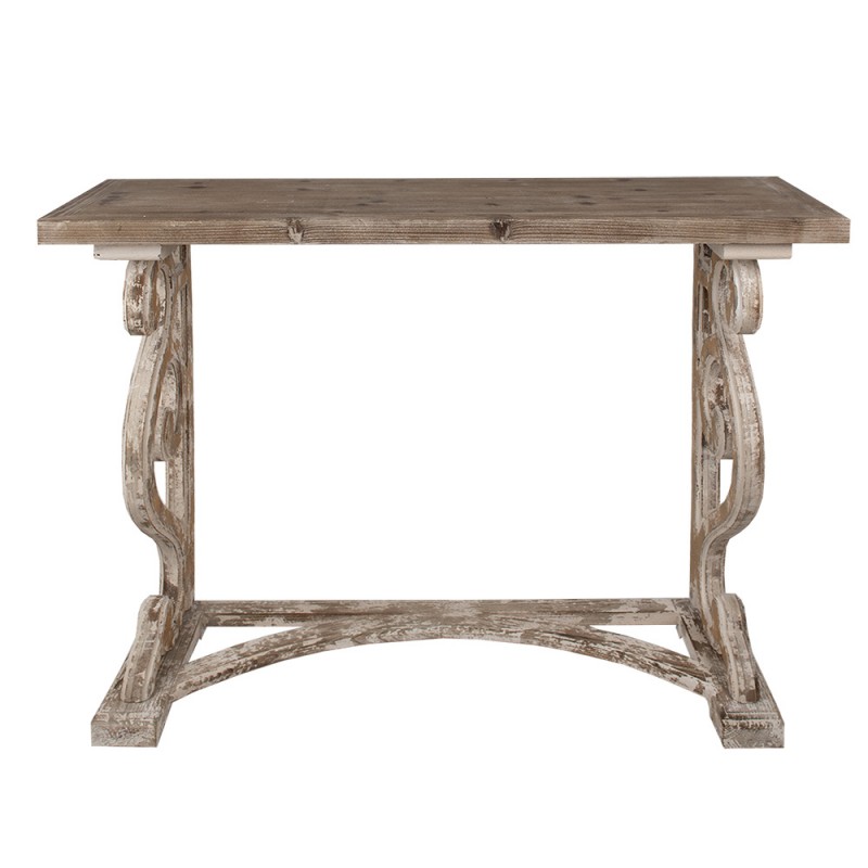5H0653 Side Table 125x39x92 cm Brown Wood Console Table
