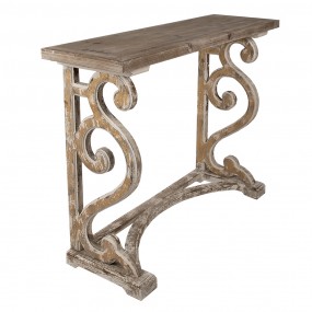 25H0653 Side Table 125x39x92 cm Brown Wood Console Table