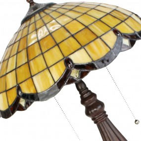 25LL-6289 Tiffany Tischlampe Ø 41x57 cm  Gelb Glas Schreibtischlampe Tiffany