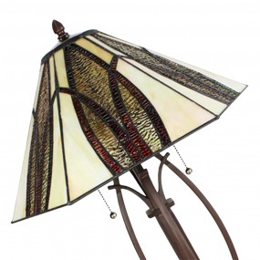 25LL-6290 Lampada da tavolo Tiffany Ø 45x61 cm  Beige Vetro Lampada da scrivania Tiffany