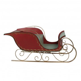 25Y1178 Grand Traîneau de Noël Luge 173x69x81 cm Rouge Métal Noël