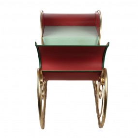 25Y1178 Grand Traîneau de Noël Luge 173x69x81 cm Rouge Métal Noël