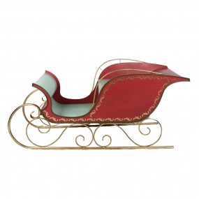 25Y1178 Grand Traîneau de Noël Luge 173x69x81 cm Rouge Métal Noël