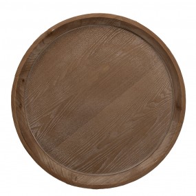 265169 Side Table Ø 55x52 cm Brown Black Wood Iron Round