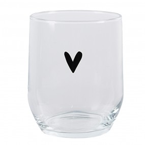 26GL4398 Wasserglas Herz 300 ml Transparant Glas Trinkbecher