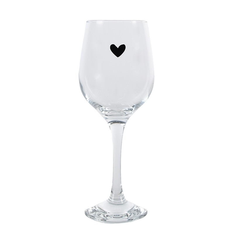 6GL4401 Wine Glass Heart 300 ml Transparent Glass Wine Goblet