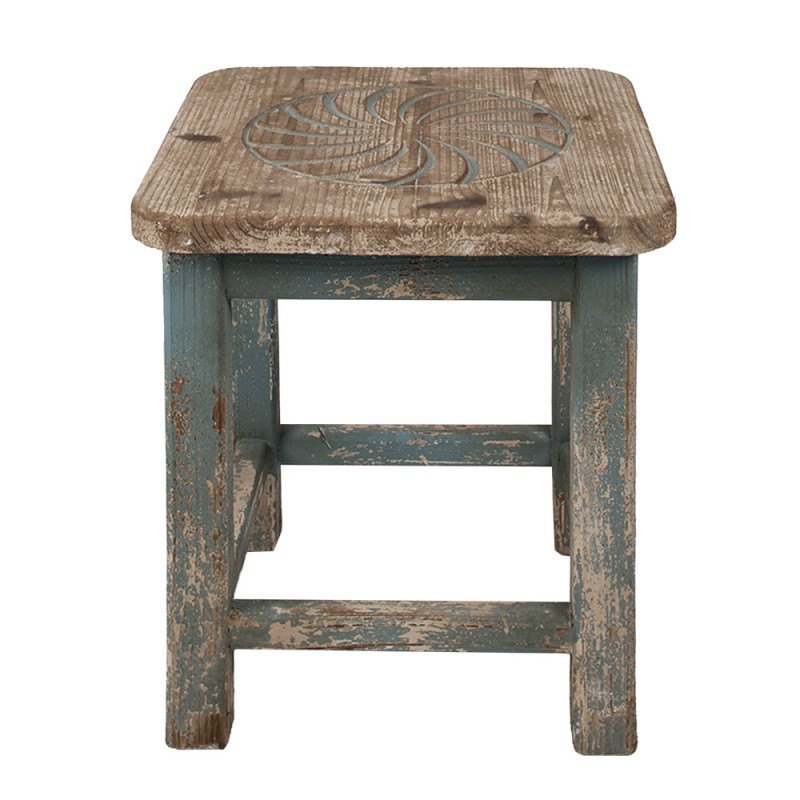 6H2267 Plant Table 40x40x46 cm Blue Wood Square Plant Stand
