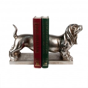 26PR3861 Bookends Set of 2 Dog Dachshund 36x12x19 cm Silver colored Plastic Book Holders
