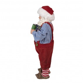 265234 Beeld Kerstman 28 cm Rood Textiel op kunststof