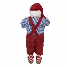 265234 Beeld Kerstman 28 cm Rood Textiel op kunststof