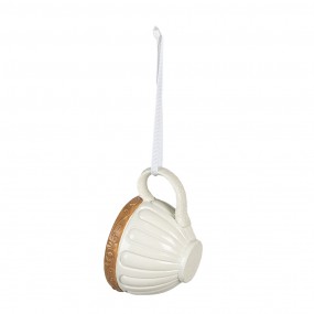 26PR3903 Pendant Mouse set van 2 10x7x6 cm Beige Polyresin