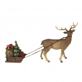 26PR3909 Figurine Deer 30x9x20 cm Brown Polyresin Christmas Decoration