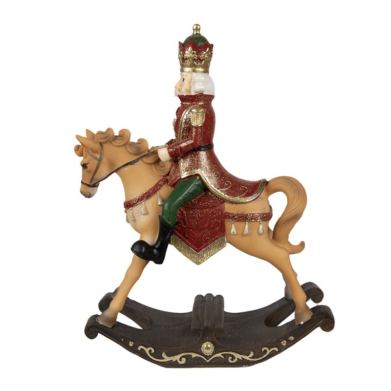 6PR3910 Figurine Rocking Horse 22x9x29 cm Brown Plastic Christmas Decoration