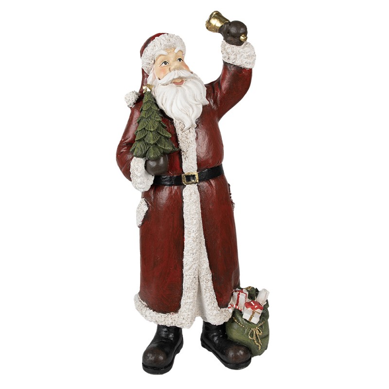6PR3915 Beeld Kerstman 22x15x51 cm Rood Polyresin Kerstdecoratie