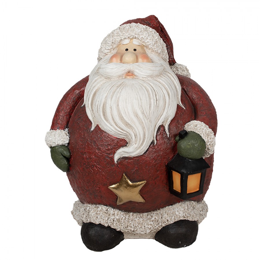 5PR0122 Figurine Santa Claus 70x60x83 Cm Red Polyresin Christmas Decoration