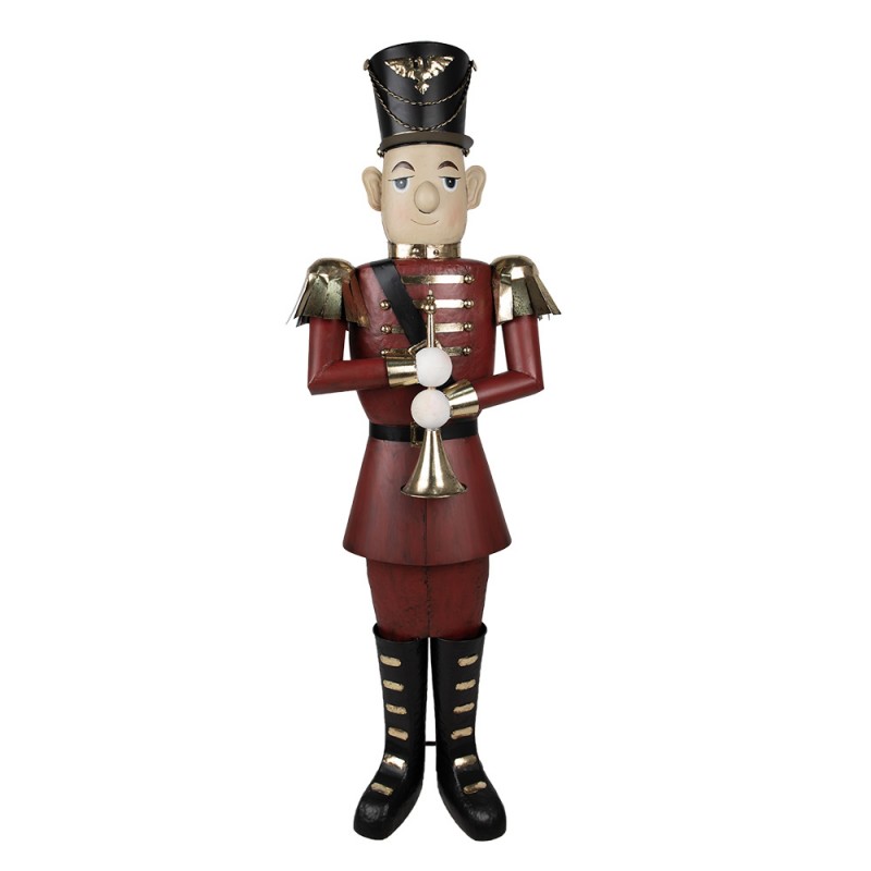 5Y1183 Figurine décorative Soldat 47x38x155 cm Rouge Fer Décoration de Noël