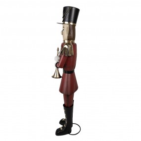 25Y1183 Figurine décorative Soldat 47x38x155 cm Rouge Fer Décoration de Noël