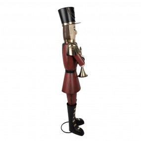 25Y1183 Figurine décorative Soldat 47x38x155 cm Rouge Fer Décoration de Noël