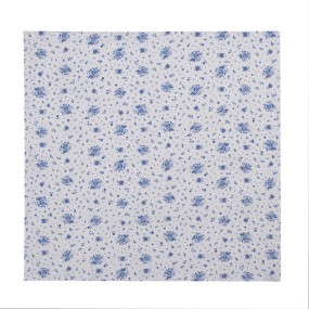 2BRB43 Napkins Cotton Set of 6 40x40 cm White Blue Roses Square