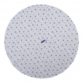 2BRB48 Tea Towel  Ø 80 cm White Blue Cotton Roses Round