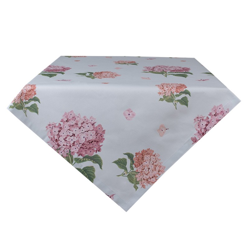 VTG01 Tablecloth 100x100 cm Blue Pink Cotton Hydrangea Square