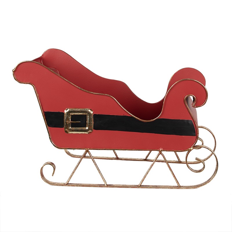 6Y5473 Decoration Sled 45x21x28 cm Red Metal Christmas Decoration