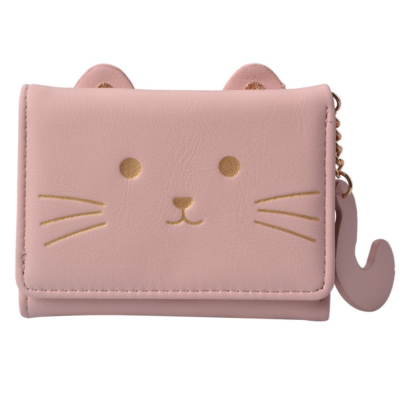 JZWA0174P Wallet Cat 10x8 cm Pink Artificial Leather Rectangle