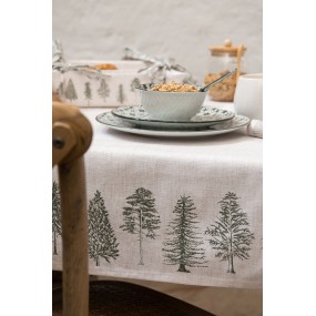 2NPT25 Chair Cushion Cover 40x40 cm Beige Green Cotton Pine Trees Square