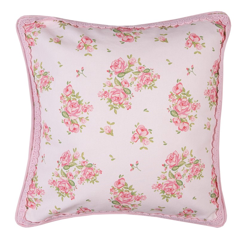 SWR21 Chair Cushion Cover 40x40 cm Pink Cotton Roses