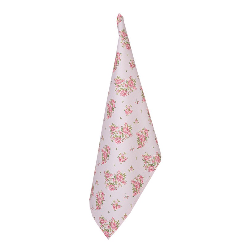 SWR42-1 Tea Towel  50x70 cm Pink Cotton Roses Rectangle