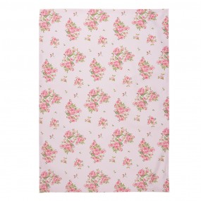 2SWR42-1 Tea Towel  50x70 cm Pink Cotton Roses Rectangle