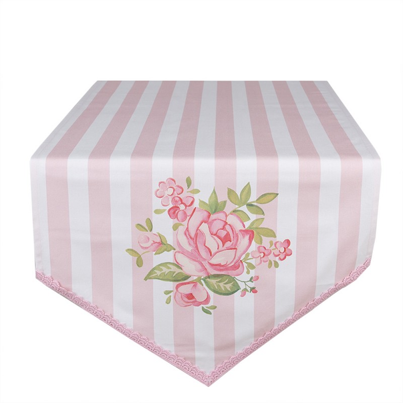 SWR65 Table Runner 50x160 cm Pink Cotton Roses Rectangle