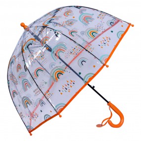 2JZCUM0012O Kinderparaplu  Ø 65x65 cm Transparant Kunststof Regenboog Paraplu Kids