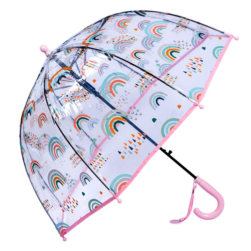 JZCUM0012P Kinderparaplu  Ø 65x65 cm Transparant Kunststof Regenboog Paraplu Kids