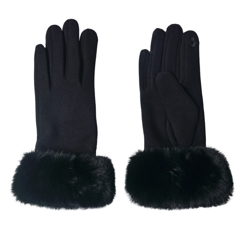 JZGL0043Z Gloves with fur 8x24 cm Black