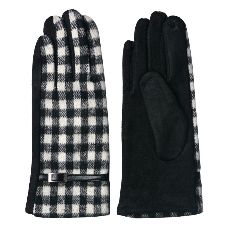 JZGL0051Z Gants d'hiver 9x24 cm Noir Polyester Losange