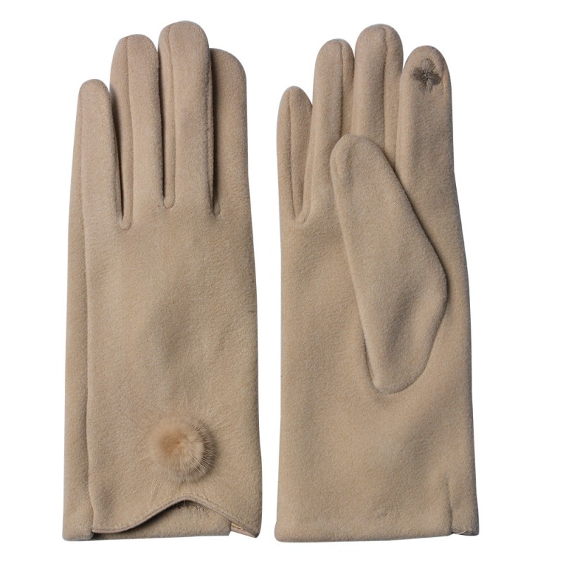 JZGL0054BE Gants d'hiver 9x24 cm Beige Polyester