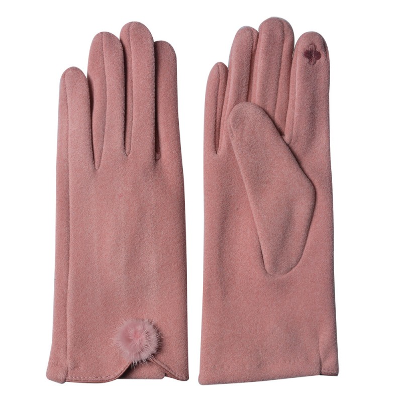 JZGL0054P Gants d'hiver 9x24 cm Rose Polyester