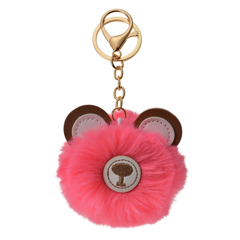 JZKC0082 Keychain Pom-pom Pink Plush Bear