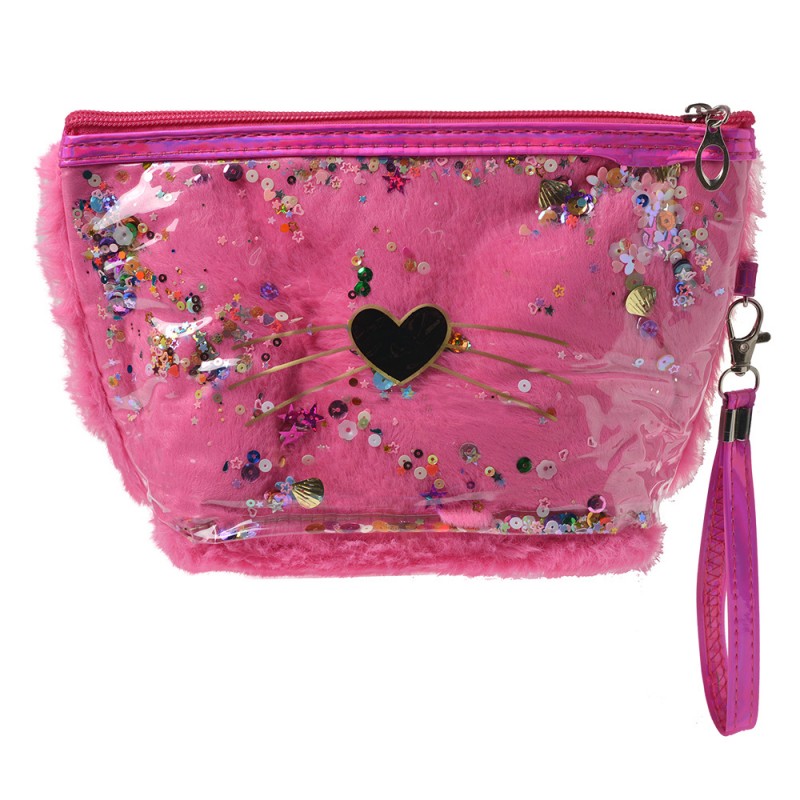 JZTB0025F Ladies' Toiletry Bag Heart 23x13 cm Pink Synthetic Rectangle