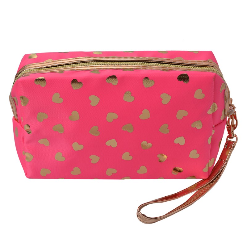 JZTB0026F Ladies' Toiletry Bag 18x10 cm Pink Synthetic Hearts Rectangle