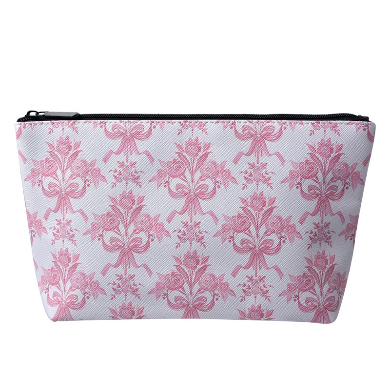 JZTT0003-01 Ladies' Toiletry Bag 26x6x16 cm White Pink Synthetic Flowers Rectangle