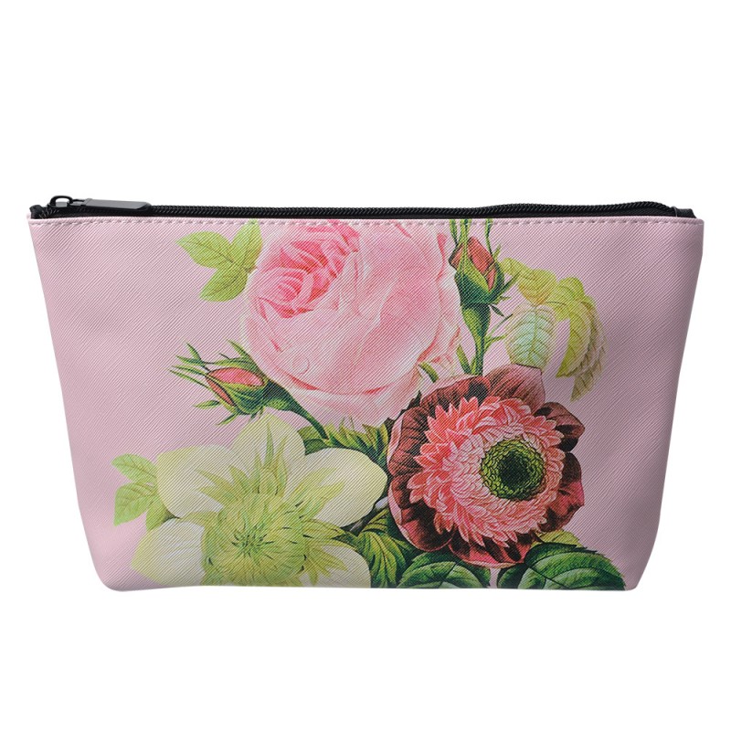 JZTT0004-01 Ladies' Toiletry Bag 26x6x16 cm Pink Synthetic Flowers Rectangle