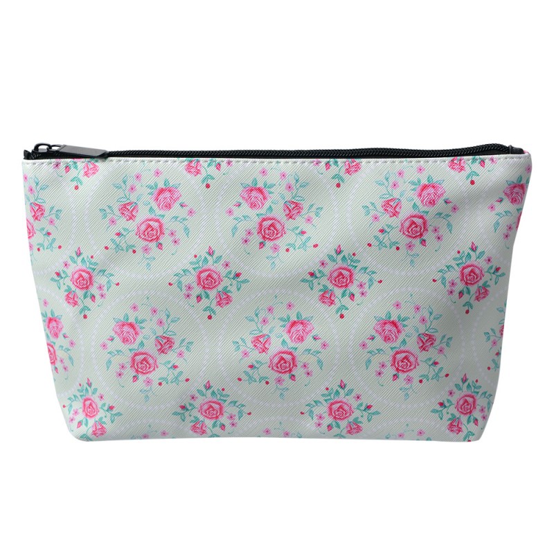 JZTT0007-01 Ladies' Toiletry Bag 26x6x16 cm Green Pink Synthetic Roses Rectangle