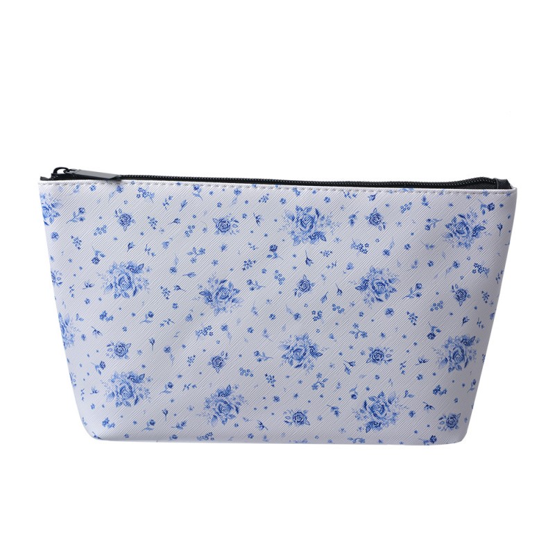 JZTTBRB-01 Ladies' Toiletry Bag 26x6x16 cm White Blue Synthetic Roses Rectangle