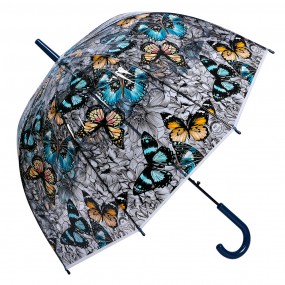 2JZUM0062BL Adult Umbrella 60 cm Blue Black Plastic Butterflies Transparent umbrella